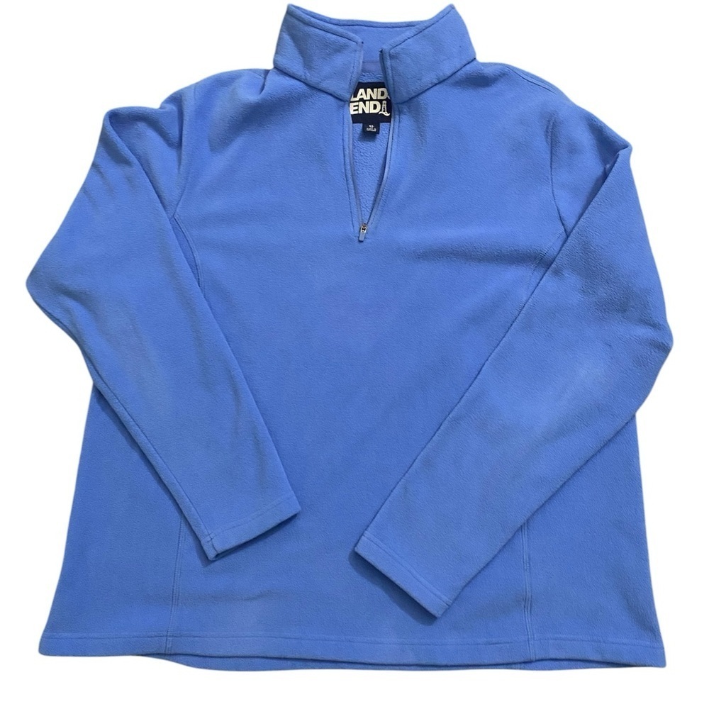Lands' End Men's Zip-Up Blue Sweater